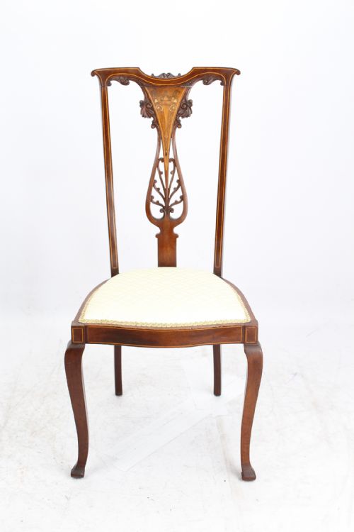 Edwardian Inlaid Mahogany Dressing Table Chair