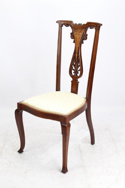 fig 1. Edwardian Inlaid Mahogany Dressing Table Chair