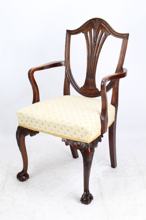 fig 1. Edwardian Hepplewhite Mahogany Desk Chair Armchair