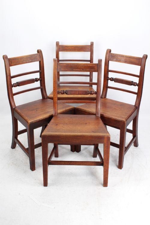 Set 4 Victorian Mahogany Kitchen Chairs
