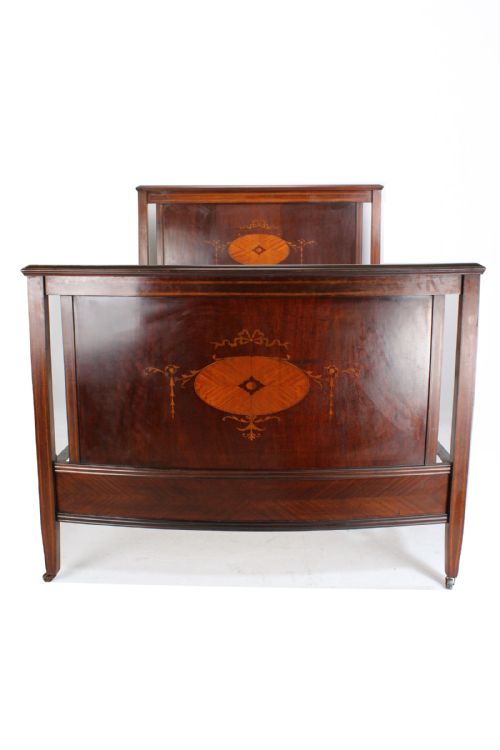 Edwardian Mahogany & Inlaid Double Bed