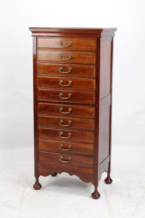 Tall & Slim Edwardian Mahogany Music Cabinet