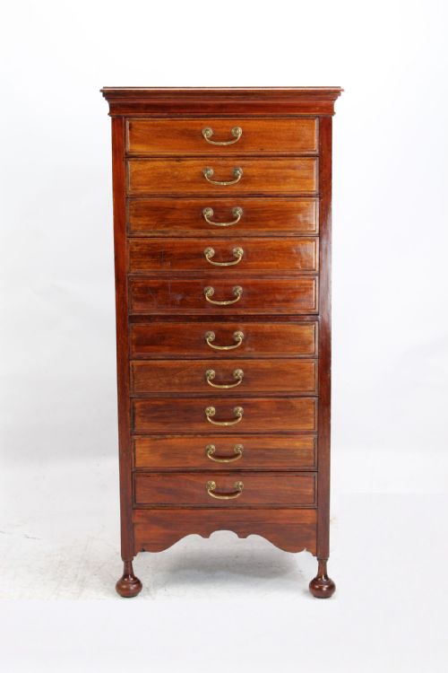 fig 1. Tall & Slim Edwardian Mahogany Music Cabinet