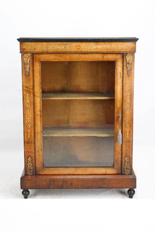 Victorian Walnut Pier Cabinet Bookcase