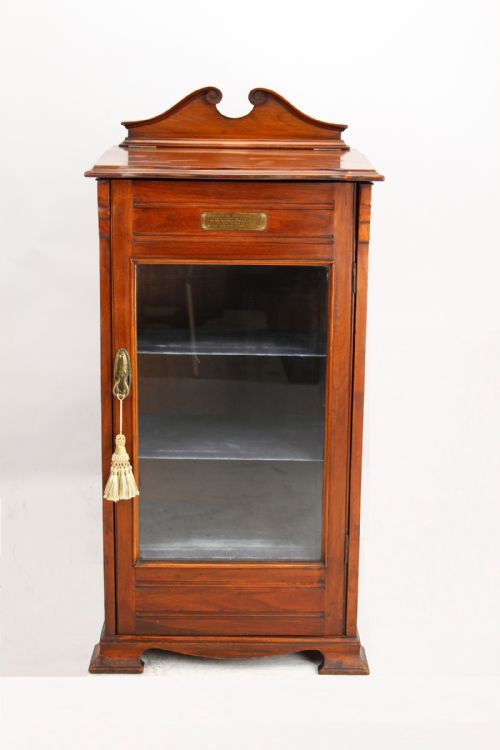 Edwardian Walnut Music Cabinet Dated 1910