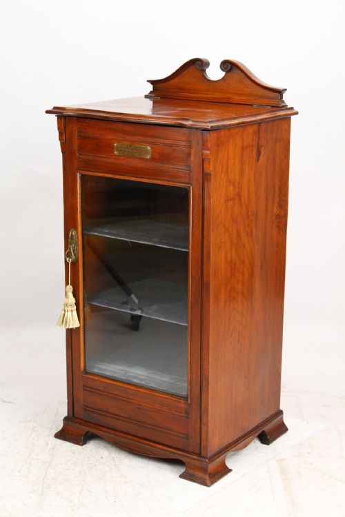 fig 1. Edwardian Walnut Music Cabinet Dated 1910