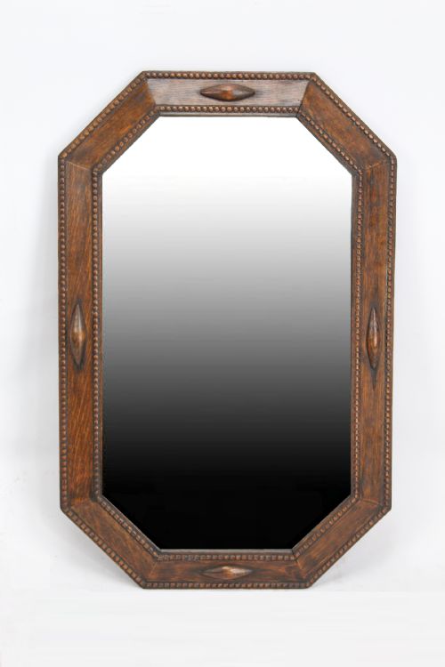 Art Deco Oak Octagonal Mirror
