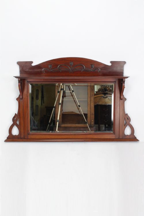 fig 1. Edwardian Arts & Crafts Overmantle Mirror