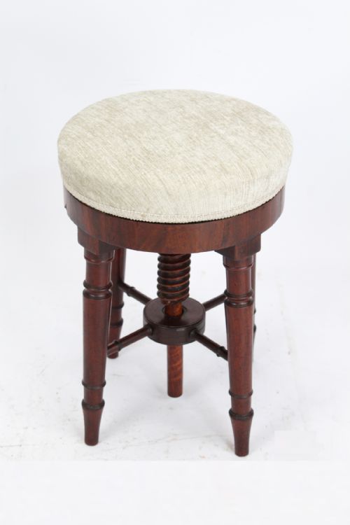 fig 1. Regency Mahogany Adjustable Piano Stool