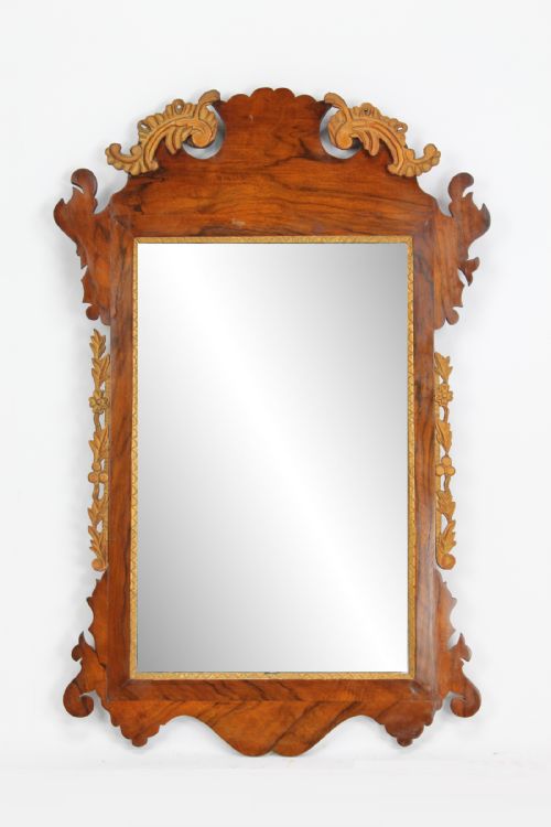 Victorian Walnut Fretwork Chippendale Mirror