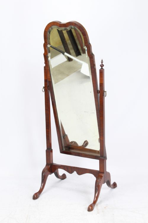 fig 1. Small Edwardian Mahogany Cheval Mirror