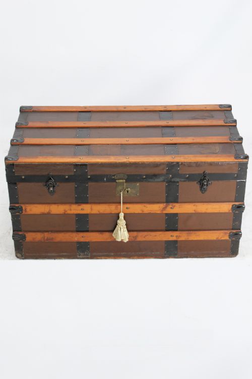 Edwardian Steamer Trunk Storage Chest