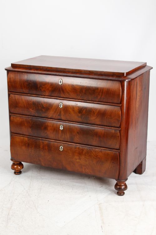 fig 1. Antique Mahogany Biedermeier Chest of Drawers