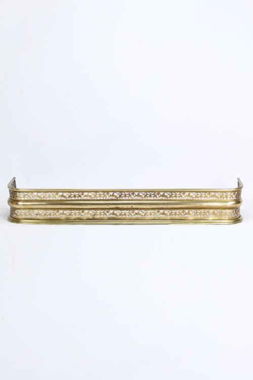 fig 1. Small Victorian Pierced Brass Fire Fender