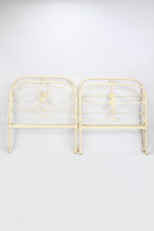 Pair of Victorian Cream Iron Single Beds
