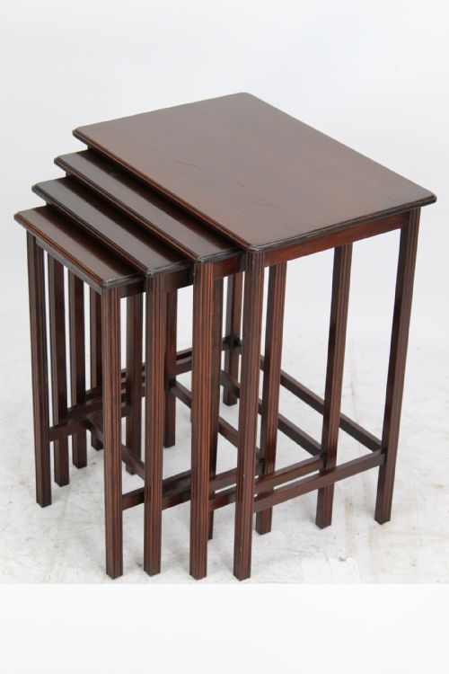Small Edwardian Mahogany Nest of 4 Tables