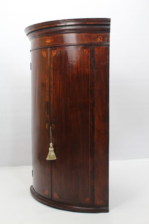 fig 1. Georgian Mahogany Bow Front Corner Cupboard