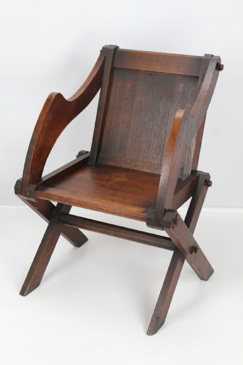 fig 1. Antique Victorian Oak Glastonbury Chair