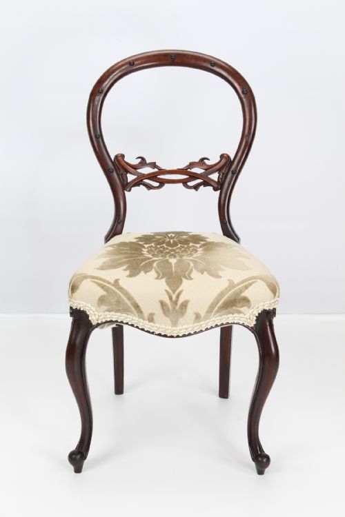 fig 1. Pair of Victorian Rosewood Balloon Back Chairs