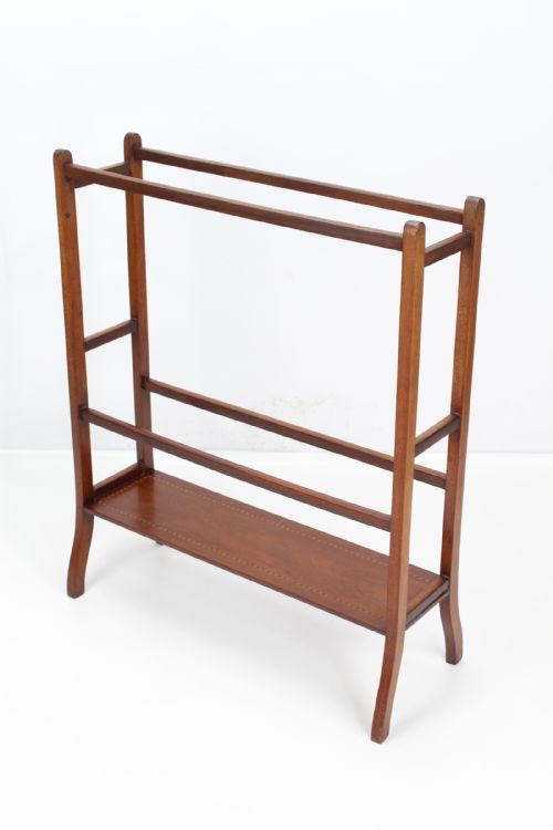Edwardian Inlaid Mahogany Towel Rail