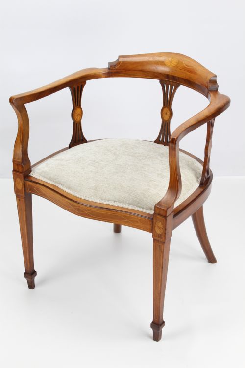 fig 1. Victorian inlaid Mahogany Tub Chair