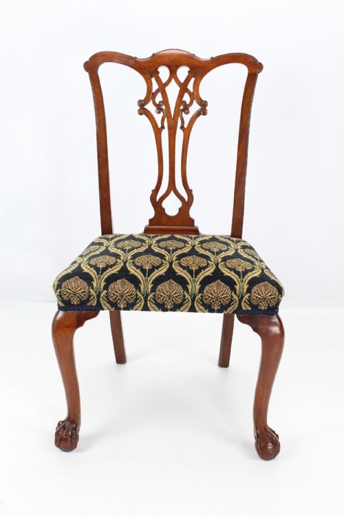 fig 1. Set 6 Antique Edwardian Mahogany Chippendale Chairs