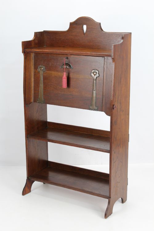 Edwardian Lebus Arts & Crafts Oak Hall Bureau