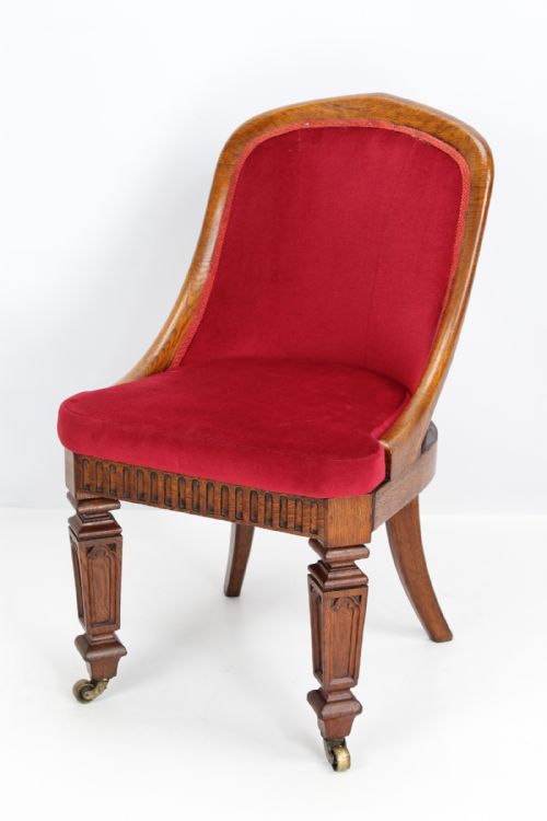Victorian Gothic Revival Oak Desk Chair