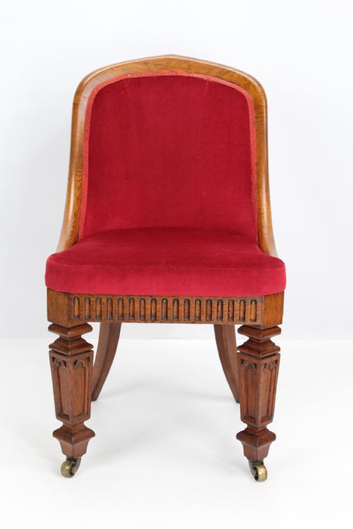 fig 1. Victorian Gothic Revival Oak Desk Chair