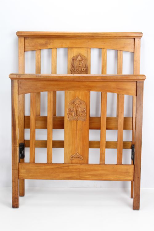 Antique Edwardian Fruitwood Single Bed
