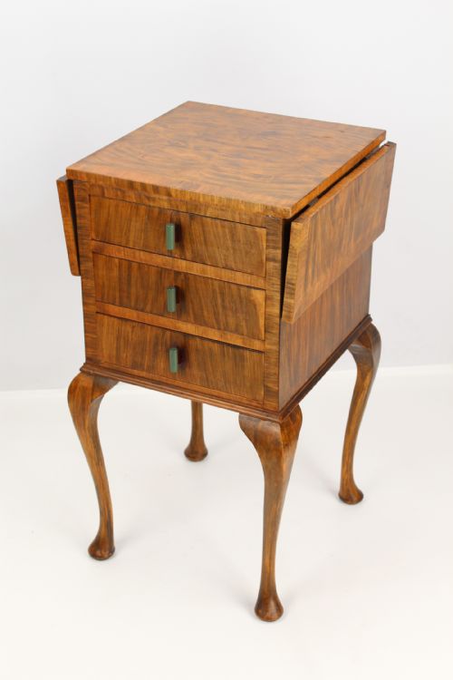 fig 1. Art Deco Walnut Bedside Table Chest of Drawers