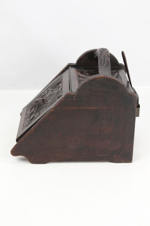 fig 1. Victorian Gothic Revival Oak Coal Scuttle