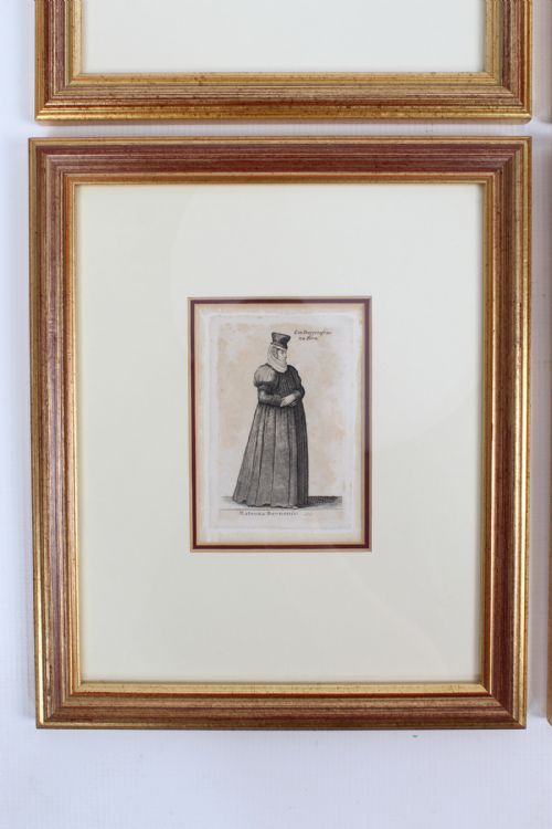 fig 1. Set Four Small 17th Century Wenceslaus Hollar Etchings