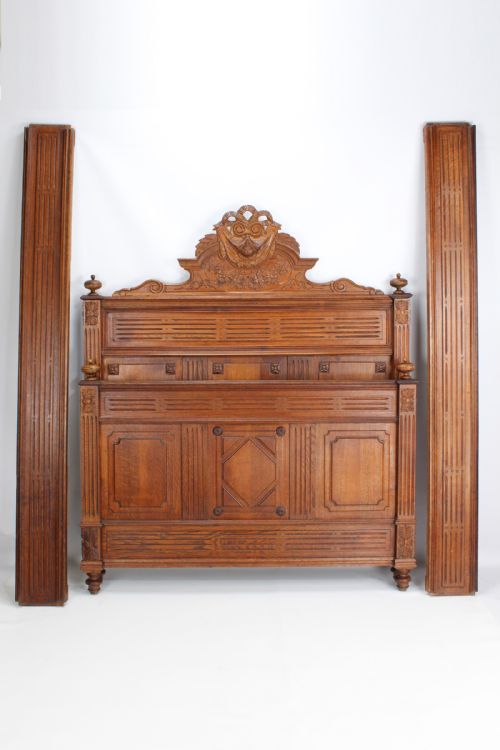 Antique French Oak Double Bed