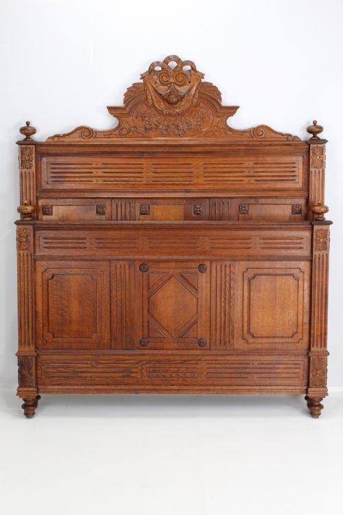 fig 1. Antique French Oak Double Bed