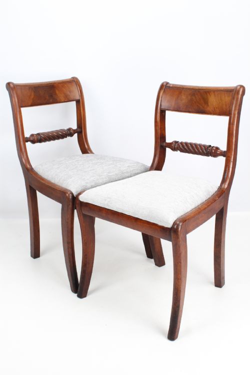 Pair Antique Regency Mahogany Rope-twist Chairs