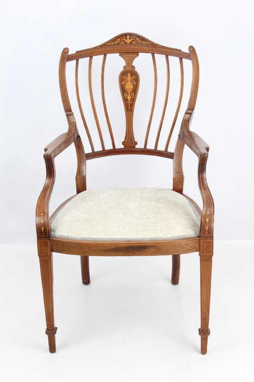 fig 1. Victorian Inlaid Mahogany Desk Chair