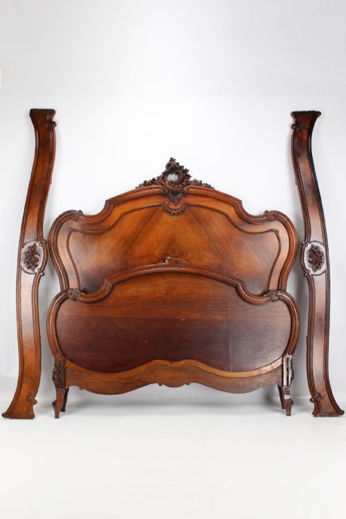 fig 1. Antique French Kingwood Double Bed in Louis XV Style