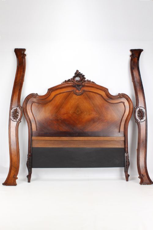 fig 2. Antique French Kingwood Double Bed in Louis XV Style