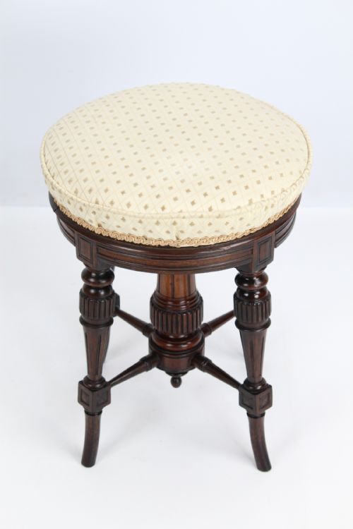fig 1. Victorian Rosewood Rise & Fall Piano Stool