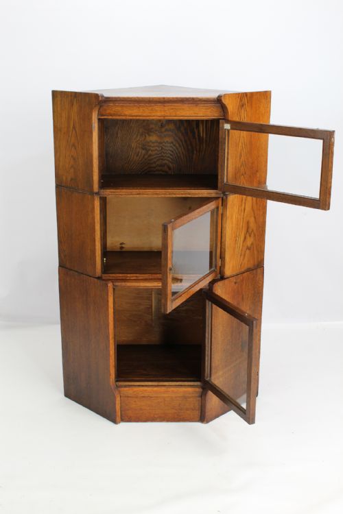fig 1. William Baker & Co Oxford Oak Corner Stacking Barristers Bookcase