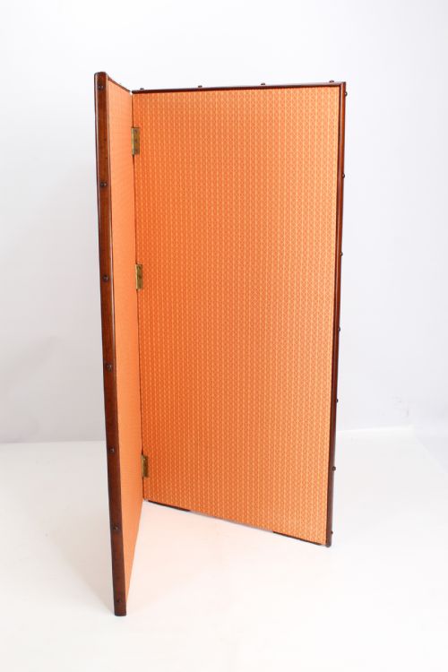 fig 1. Victorian Mahogany Upholstered Folding Screen