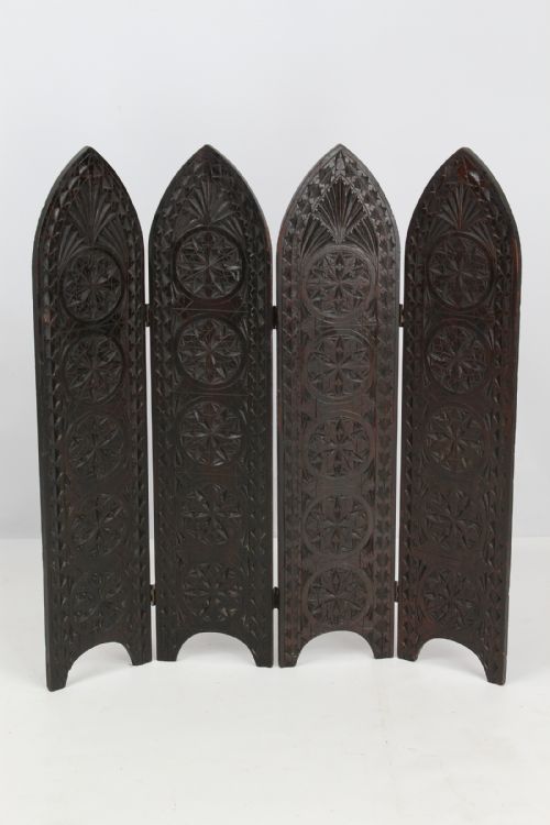 African Carved Fire Screen