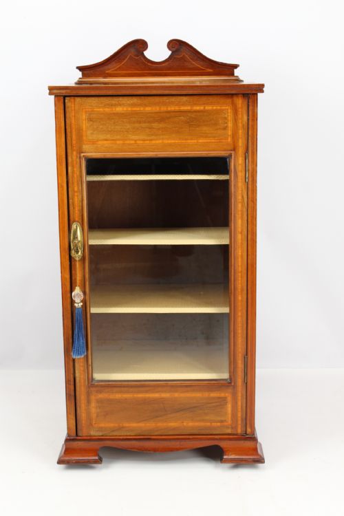 fig 1. Edwardian Mahogany & Inlaid Music Cabinet Bookcase