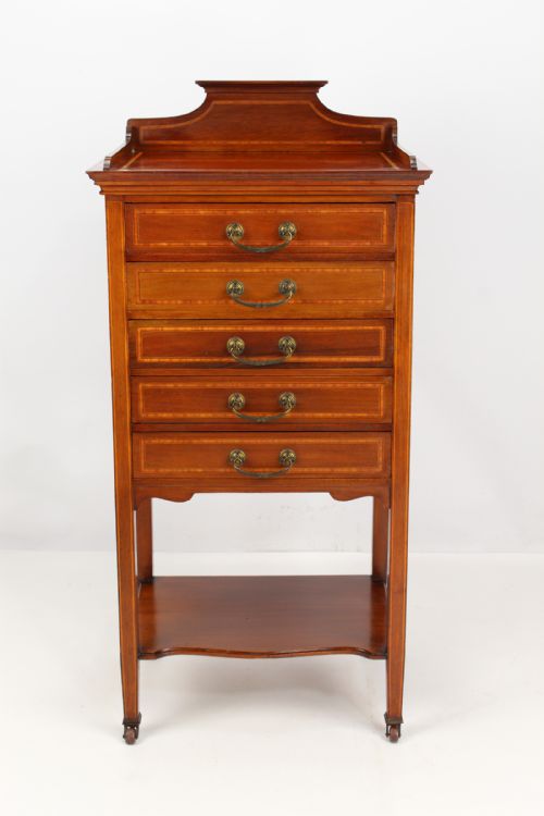 Edwardian Mahogany & Inlaid Music Cabinet