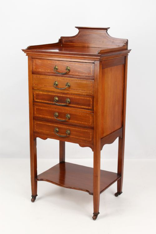 fig 1. Edwardian Mahogany & Inlaid Music Cabinet