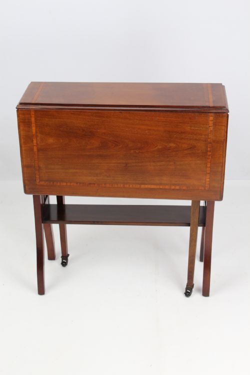 fig 1. Edwardian Mahogany & Inlaid Drop Leaf Sutherland Table