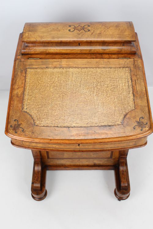 fig 1. Antique Victorian Walnut Davenport