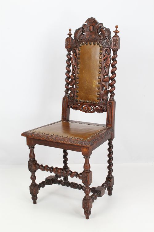 Antique Victorian Oak Gothic Revival Chair