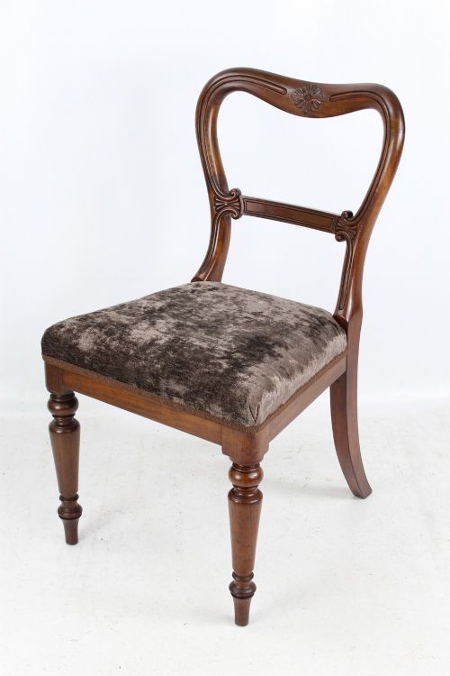 fig 1. Pair Victorian Balloon Back Chairs by Gillows